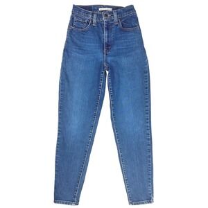 Levi's 26986 High Waisted Mom Jeans 24x29 Winter Cloud Blue Stretch Tapered Leg